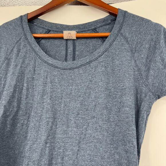 Calia by Carrie Underwood blue gray short sleeve crew neck top size medium - Picture 3 of 7